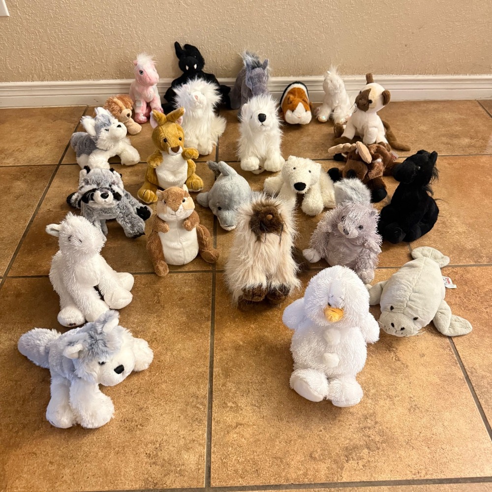Lot Of 23 Webkinz Plush Ganz Lil Kinz Mixed Animal Stuffed Plush No Codes